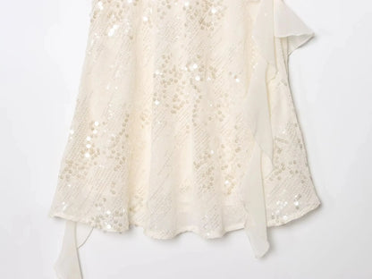 KONDALA Women’s Sequined Cami Mini Dress – Sexy Backless Tiered Party Style