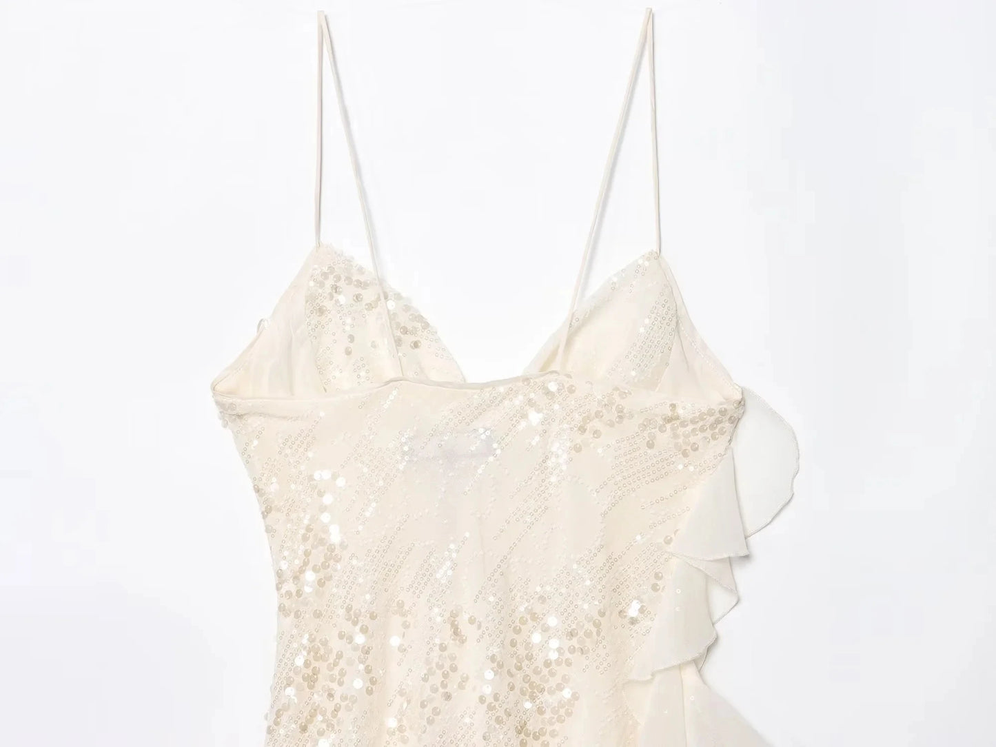 KONDALA Women’s Sequined Cami Mini Dress – Sexy Backless Tiered Party Style