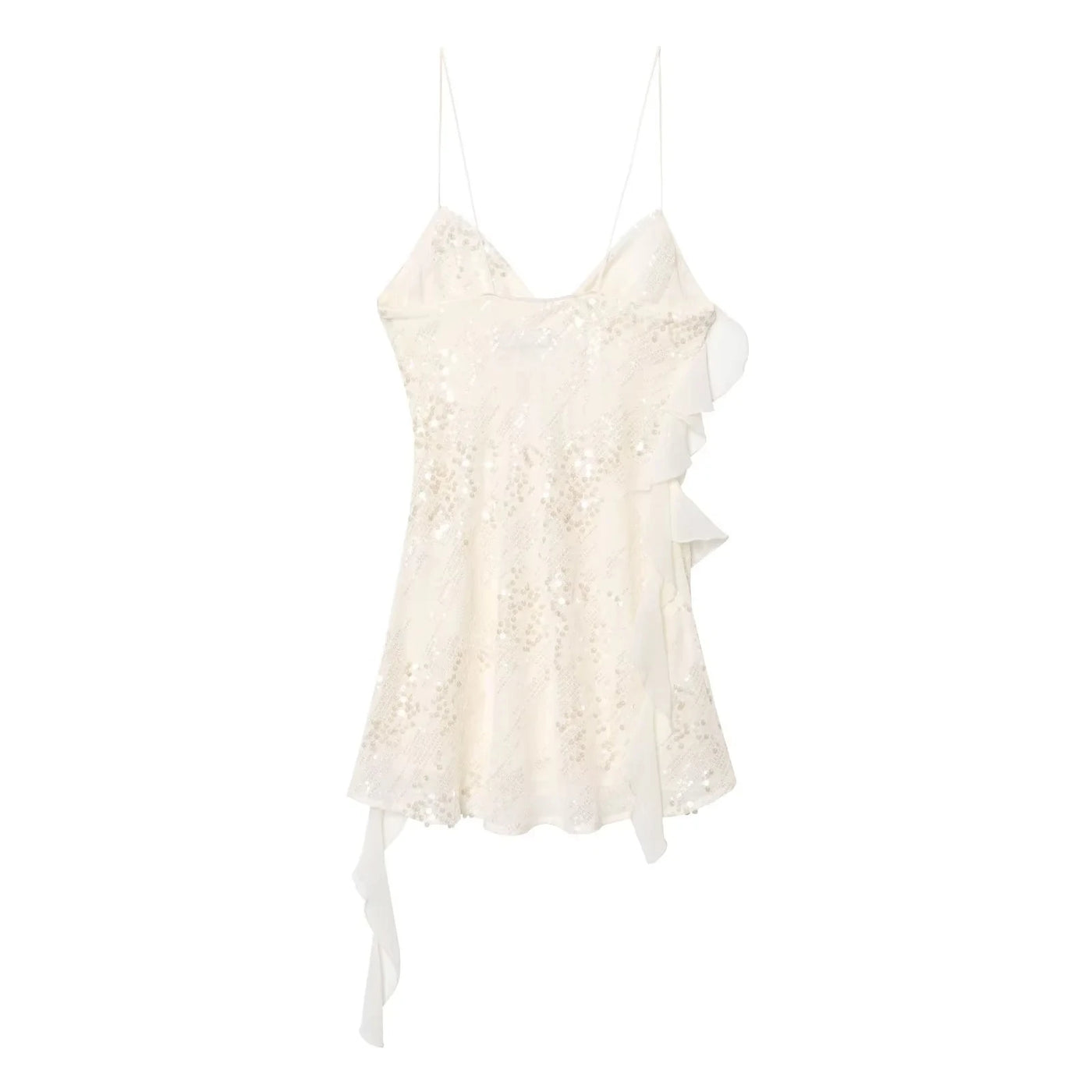 KONDALA Women’s Sequined Cami Mini Dress – Sexy Backless Tiered Party Style