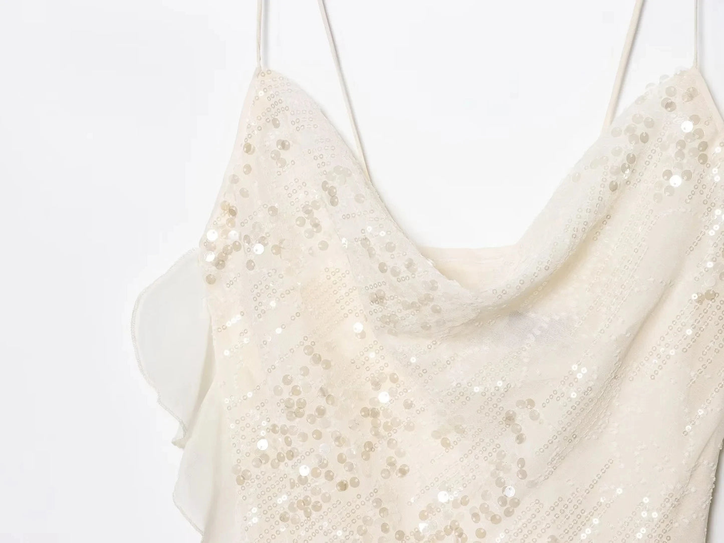 KONDALA Women’s Sequined Cami Mini Dress – Sexy Backless Tiered Party Style