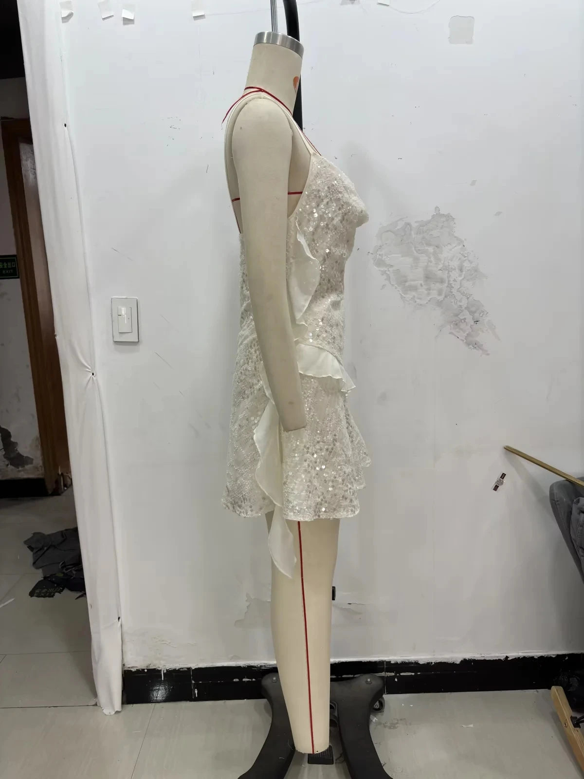 KONDALA Women’s Sequined Cami Mini Dress – Sexy Backless Tiered Party Style